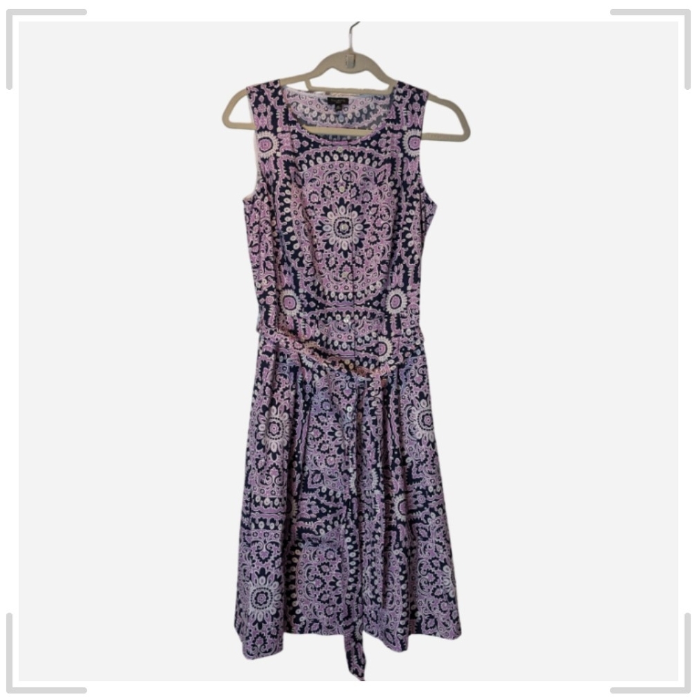 Talbots Purple  and Blue Midi Dress - Picture 5 of 11